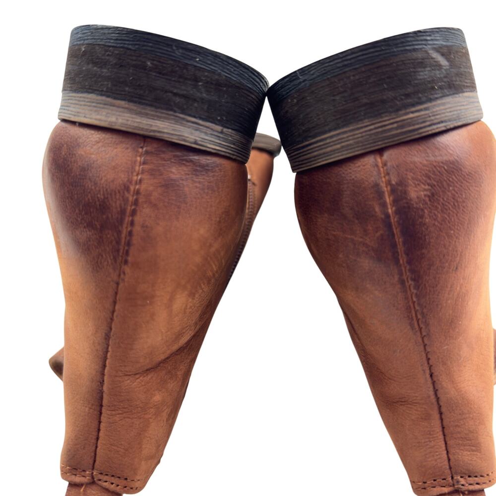 Franco Sarto Caramel Leather Zipper Classic Timeless Booties Women's Size 8 - Picture 5 of 10